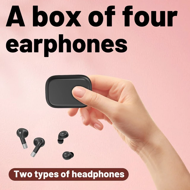 Alt view image 4 of 7 - Lunvaxo Mini Wireless Bluetooth Earphones,Sleep and Sports Earphones Set,Discreet in-Ear Earphones for Small Ear Canals, Noise Cancelling,Skin-Friendly, Ideal for Women and Work Use (Black)
