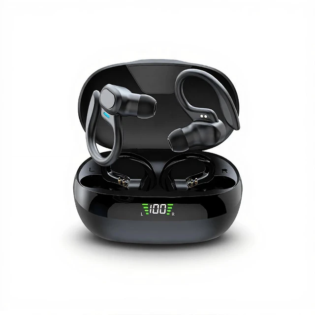 Main image of Yunir Bluetooth Earbuds, Smart Noise Cancellation 4D Stereo Surround Sound Sports Headphones, Earphone with Earhooks Data Cable, for Sport Running Workout Gym