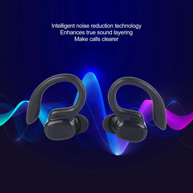 Alt view image 5 of 7 - Yunir Bluetooth Earbuds, Smart Noise Cancellation 4D Stereo Surround Sound Sports Headphones, Earphone with Earhooks Data Cable, for Sport Running Workout Gym