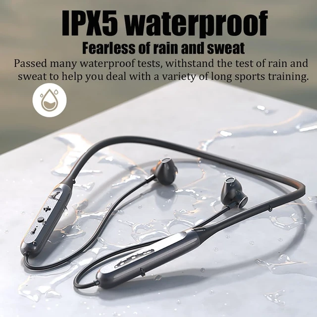 Alt view image 3 of 6 - MOCANIO Magnetic Neckband Headphones Semi-in-Ear IPX5 Waterproof Around The Neck Headphones 8H Playtime Bluetooth V5.3 Wireless Earbuds 27g Ultra-Lightweight Comfort for Sport Business Trips (Black)