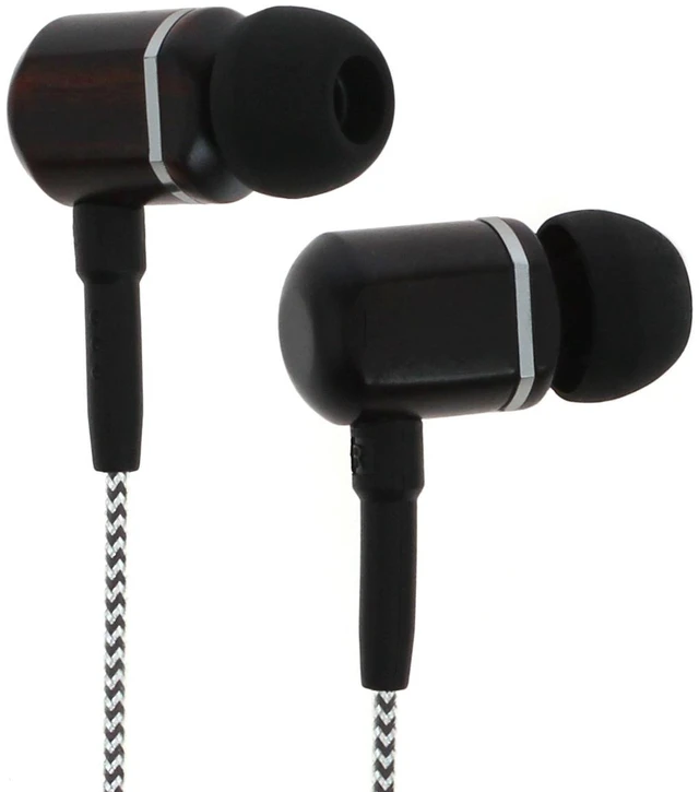 Main image of Symphonized MTRX 2.0 Premium Wired Earbuds - Wood in-Ear Headphones with Microphone & Volume Control, Noise Isolation - Corded Ear Buds for Android - Earphones for Computer & Laptop (Silver)