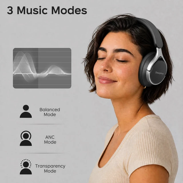 Alt view image 4 of 6 - ShineSphere Nova Zenith Wireless ANC Headphones for Travel and Commuting