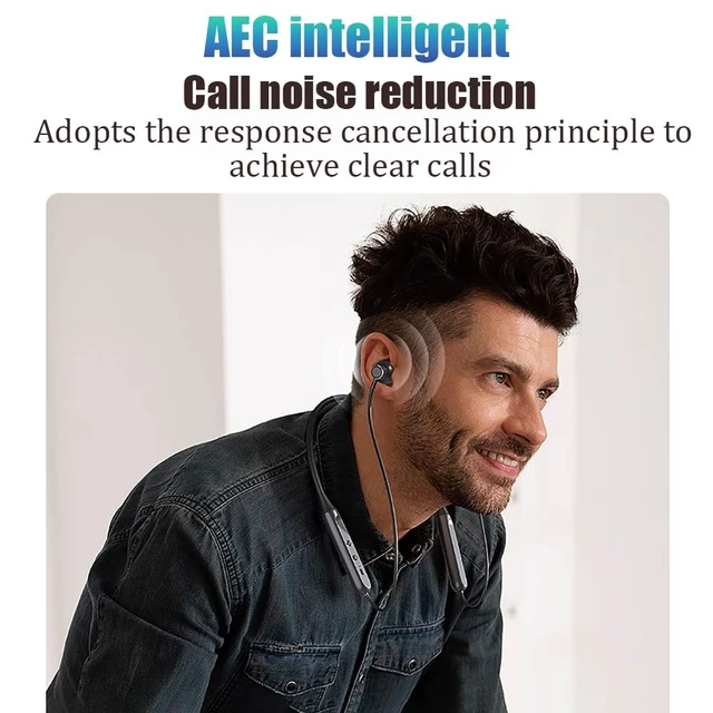 Alt view image 2 of 6 - MOCANIO Magnetic Neckband Headphones Semi-in-Ear IPX5 Waterproof Around The Neck Headphones 8H Playtime Bluetooth V5.3 Wireless Earbuds 27g Ultra-Lightweight Comfort for Sport Business Trips (Black)