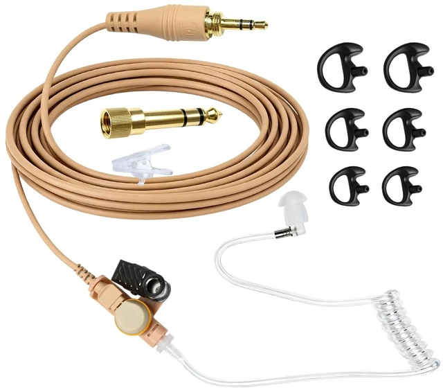 Main image of in-Ear 3.5mm IFB Earpiece Universal Monitor Kit Set Invisible Headset Anchor News Broadcasting Music TV Broadcaster for Telex,Clear-Com,Comrex,Lecstronics (Skin,Wired)