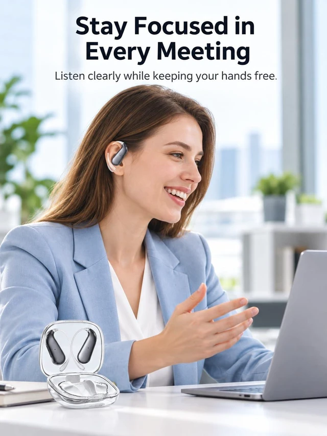 Alt view image 7 of 7 - AI Translation Earbuds Real Time 165 Languages Translator Headphones | Bluetooth 6.0 Open-Ear Flexible Earhooks, Hi-Fi Sound, Audifonos Traductores Inglés Español with App for Travel Workout Daily