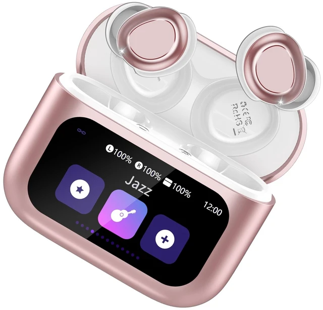 Main image of ZYHKON Sleep Earbuds Bluetooth 5.4 in Ear Touch Screen with Sleep Mode | Sleep Headphones, Small Design Mini Sleep Earbuds for Side Sleepers, 48H Playtime Sleep Earphones Clear Calls, A-Rose