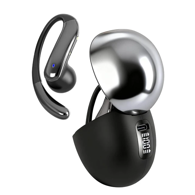 Main image of Open Ear Clip Wireless Earbuds Bone Conduction Headphones, Bluetooth 5.4, Open Ear Design for Running Fitness,officeBuilt-in Mic, IPX7 Waterproof, LED Display Charging Case,Ear Hooks Ear Buds
