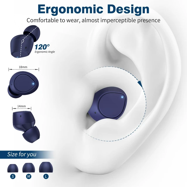 Alt view image 5 of 7 - ASKUBSKU Wireless Earbuds for Samsung S26 S25 S24 Ultra S23 S22, Blue | 5.2 Bluetooth Ear Buds with Mic Touch HiFi Stereo Wireless Headphones for iPhone 17 Air 16 15 18 Pro Max Duo 14/Pixel 10 11