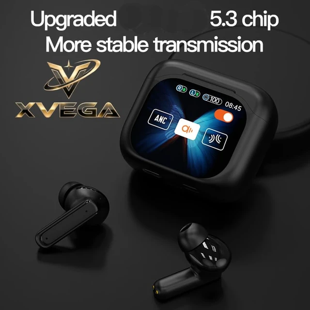 Alt view image 5 of 7 - XVEGA BY-16 TWS Earbuds with ANC/ENC, Wireless 5.4, Smart LCD Display | BY-16 Hi-Fi Audio, Wireless, Charging Case, Digital Display Case, Active Noise Cancelling, ENC Call Noise Reduction