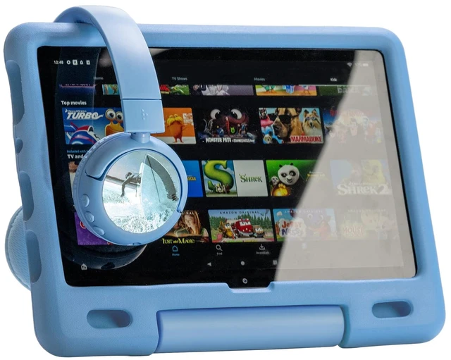 Alt view image 2 of 7 - Made for Amazon Bluetooth Kids Headphones with Boom Microphone | Blue