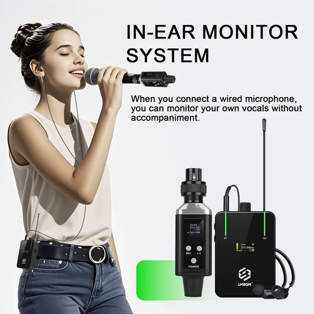 Alt view image 7 of 7 - LMBGM AR9 UHF Mono Wireless in-Ear Monitor System Transmitter and Beltpack Receiver for Studio, Band Rehearsal and Live Performance (AR9-1-BK)