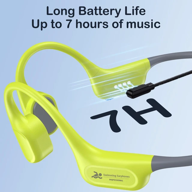 Alt view image 6 of 7 - Bone Conduction Swimming Headphones -IPX8 Waterproof Earphones Bluetooth 5.4 Open-Ear Headphones Built-in 32GB MP3 Player & 7-Hour Playtime with Wireless Underwater Headphones for Swimming Sports