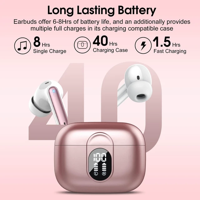 Alt view image 7 of 7 - Csasan Ai Translation Earbuds Real Time,3-in-1 Buletooth 5.3 Translator Earbuds with 6 Translation Modes/164 Languages,No Subscription Required Translatior Headphones, Rose