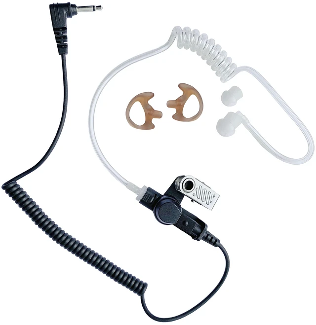 Main image of Tactical Law Enforcement Radio Earpiece, 3.5mm Listen/Receive Only Clear Acoustic Tube Earmolds, Direct to Speaker Mic, Guaranteed to fit Motorola XTS APX Kenwood TK NX Icom & More