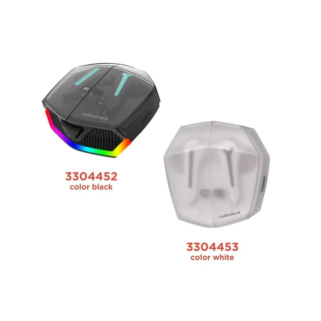 Alt view image 4 of 7 - RadioShack Wireless Gaming Earbuds Bluetooth 5.3 Low Latency 22 Hour Battery White
