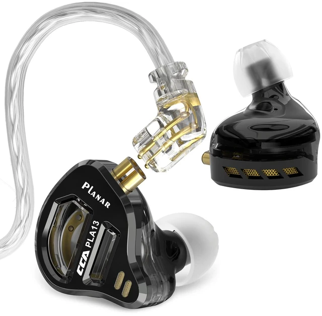 Main image of CCA PLA13 Planar Drivers in-Ear Headphones Earbuds, CCA in-Ear Monitor Bassy Earphones, IEM HiFi Wired Ear Buds for Audiphile (Black, Without Mic)