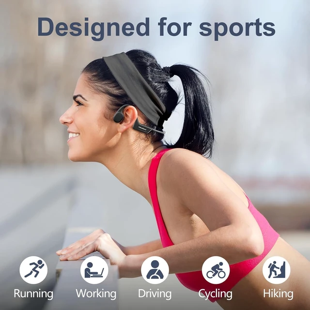 Alt view image 7 of 7 - SilisoundTek Bone Conduction Headphones,Upgraded IPX7 Waterproof Wireless Earbuds,Open Ear Headphones Bluetooth 5.3 with Mic,10H Playtime for Running,Cycling,Hiking,Gym,Workout. (Grey)