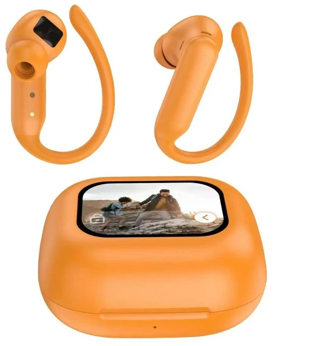 Main image of BYH Wireless Earbuds, Bluetooth 6.0 Headphones with Touch Screen, Orange | Ear Buds with Heart Rate Monitor, in-Ear TWS Earphones, 6 EQ Over-Ear Earbuds for Sports/Gym/Workout