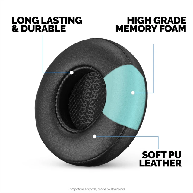 Alt view image 3 of 7 - Replacement Earpads for JBL Live 400BT, Headphones - PU Leather & Memory Foam Ear Cushion for Additional Comfort - by Brainwavz