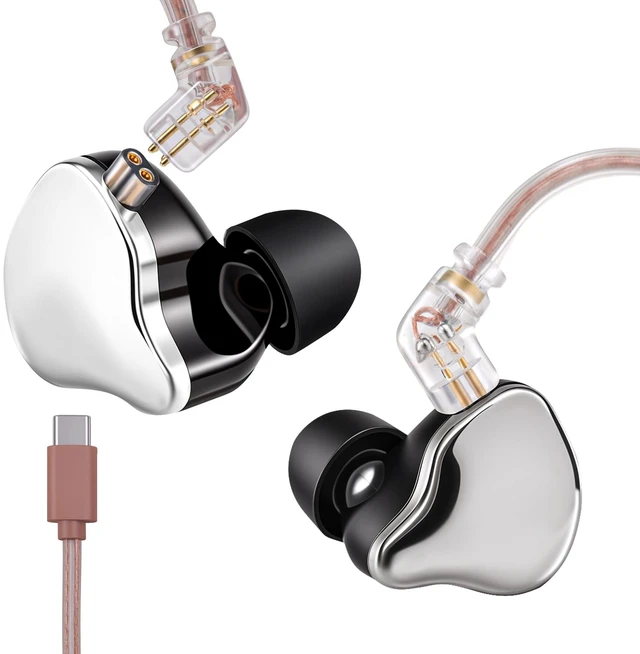 Main image of Holiper USB C Wired Earbuds IEM Headphones with Mic, HiFi Loud Earphones | detachable cable, loud, comfort, secure fit, noise cancelling, clear calls, durable, sport, running, for phone laptop tablet