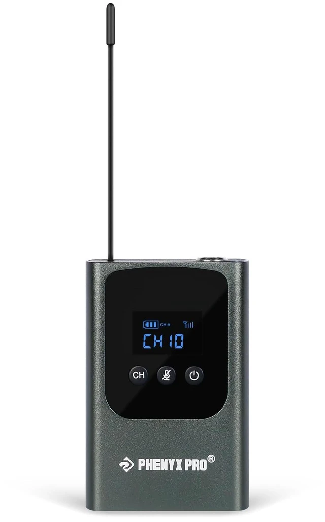 Main image of Phenyx Pro Portable 900 MHz UHF Bodypack Transmitter PWB-P-900 | 3-Pin XLR Jack, 15 Frequencies, 900 MHz UHF, PDP-1/PDP-2 Compatible