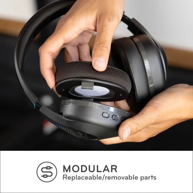 Alt view image 3 of 6 - ThinkWrite Technologies TWT Audio REVO Wireless Headphones TW340 BT Black