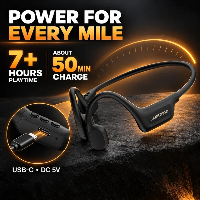 Alt view image 4 of 7 - New Bone Conduction Headphones Bluetooth 6.0, Open Ear Earbuds with Mic | Premium Sound, 3 EQ Modes, 10H Playtime, 25g Lightweight, IP65 Waterproof Sports Headphones for Running Cycling Hiking