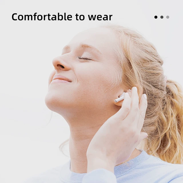 Alt view image 6 of 7 - AAZ Wireless 5.2 Bluetooth Headphones, Wireless Gaming Earbuds with Stereo Sound, in-Ear bass Sports White Headphones with Built-in Microphone