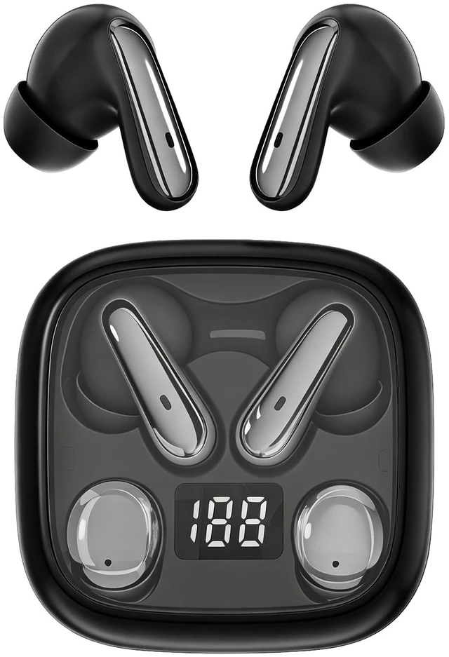 Main image of 4-in-1 Wireless Earbuds Bluetooth 6.0 Dual LED Display Charging Case | Open-Ear Clip-On & Mini Sleep Headphones, Touch Control, Hi-Res Sound, 40H Playtime, for Gym, Commute, Office & Travel
