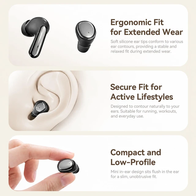 Alt view image 2 of 7 - 4-in-1 Wireless Earbuds Bluetooth 6.0 Dual LED Display Charging Case | Open-Ear Clip-On & Mini Sleep Headphones, Touch Control, Hi-Res Sound, 40H Playtime, for Gym, Commute, Office & Travel