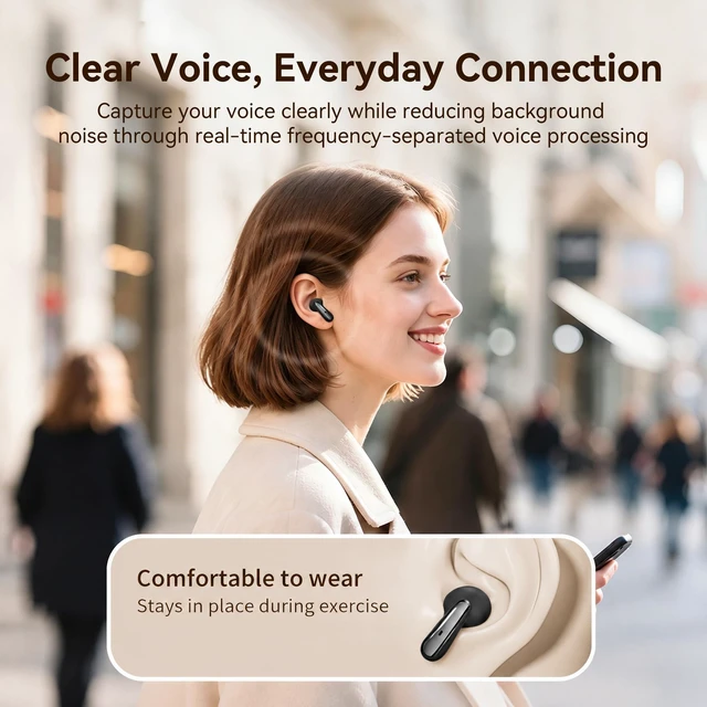 Alt view image 6 of 7 - 4-in-1 Wireless Earbuds Bluetooth 6.0 Dual LED Display Charging Case | Open-Ear Clip-On & Mini Sleep Headphones, Touch Control, Hi-Res Sound, 40H Playtime, for Gym, Commute, Office & Travel