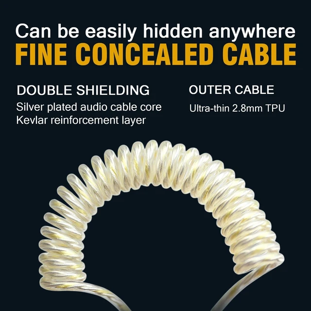 Alt view image 5 of 7 - Pdflie 3.5mm Listen Only Receiver Earpiece, Single Ear | Covert High Definition, Low Profile Durable Cabling, Coiled Cord