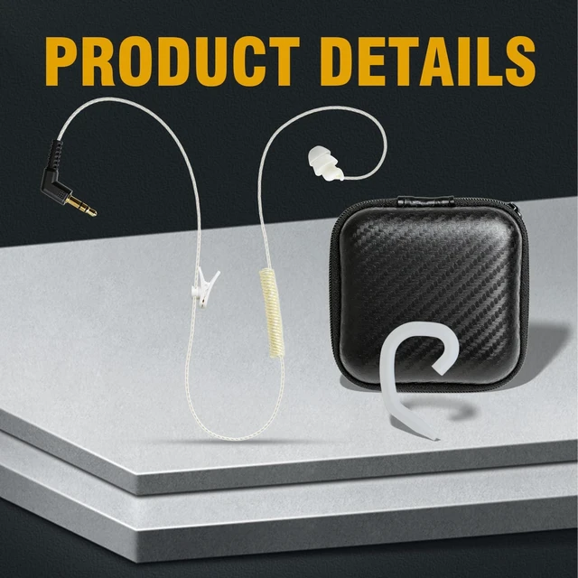Alt view image 6 of 7 - Pdflie 3.5mm Listen Only Receiver Earpiece, Single Ear | Covert High Definition, Low Profile Durable Cabling, Coiled Cord