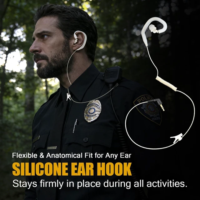 Alt view image 7 of 7 - Pdflie 3.5mm Listen Only Receiver Earpiece, Single Ear | Covert High Definition, Low Profile Durable Cabling, Coiled Cord