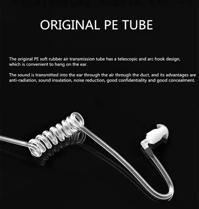 Alt view image 4 of 7 - 2 Wire Acoustic Tube Earpiece Mic, Compatible with Motorola XTS 1500 Radio | Noise isolating acoustic tube delivers crisp & clear audio even in noisy environments.