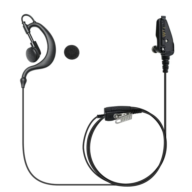 Alt view image 2 of 7 - PZYPYM G-Shape Walkie Talkie Earpiece with PTT Mic, Kevlar Reinforced, Compatible with Kenwood NEXEDGE NX TK Series Radios