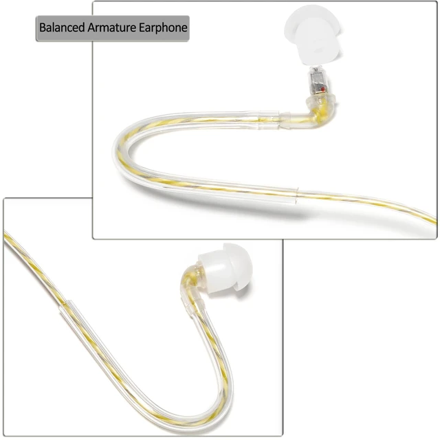 Alt view image 2 of 7 - HYS APX 6000 APX 7000 APX 8000 in-Ear Balanced Armature Dynamic Single Ear Earpiece with PTT&Mic, 1 Wire Police Tactical Earpiece for Motorola APX4000 XPR 7550e Handheld Portable Two Way Radio