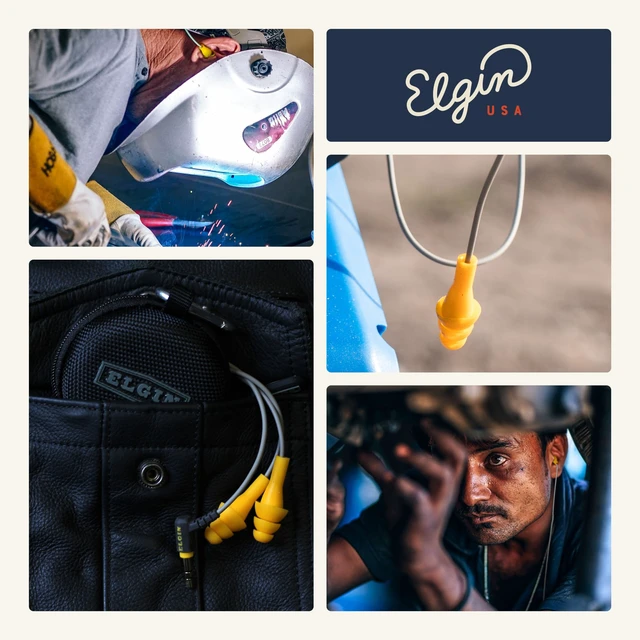 Alt view image 7 of 7 - Elgin Ruckus+ Earplug Earbuds with Mic, Wired Earbuds | 25 dB Noise Reduction, Safety Ear Plugs Headphones, OSHA Compliant Hearing Protection for Construction Industrial, Sweatproof