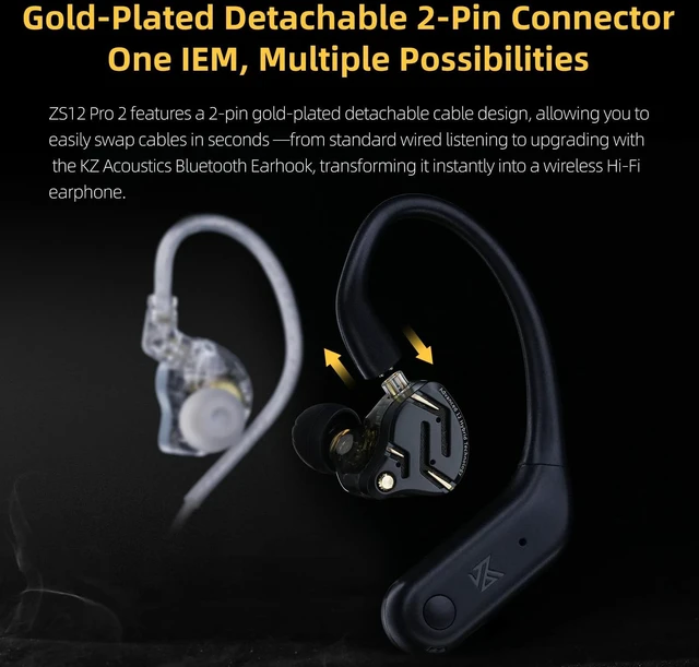 Alt view image 7 of 7 - KZ ZS12 Pro 2 USB C Headphones with Microphone,Silver,with Mic | 5BA+1DD Hybrid Drivers,Nosie-Cancelling Professional Wired Gaming Earbuds,Type C IEM Earphones for USB Type C Device