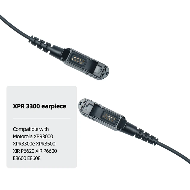 Alt view image 7 of 7 - Klykon Surveillance Earpiece for Motorola XPR3500e XPR3000 | PTT mic; detachable 3.5mm listen-only earpiece. Includes G/D-shape & tube tips. Fits XPR series M7 radios.