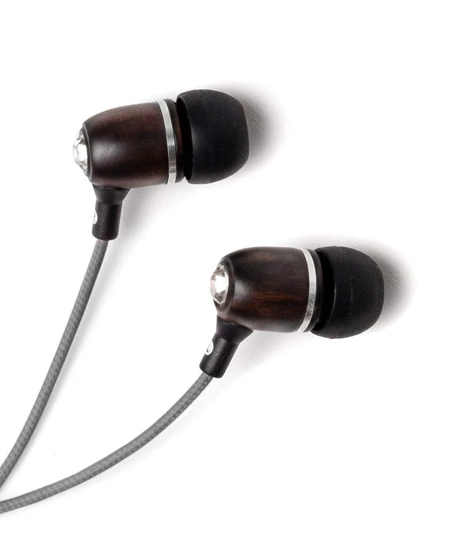 Main image of Symphonized Bling Premium Genuine Wood in-Ear Noise-isolating Headphones with Mic and Nylon Cable (Gray)