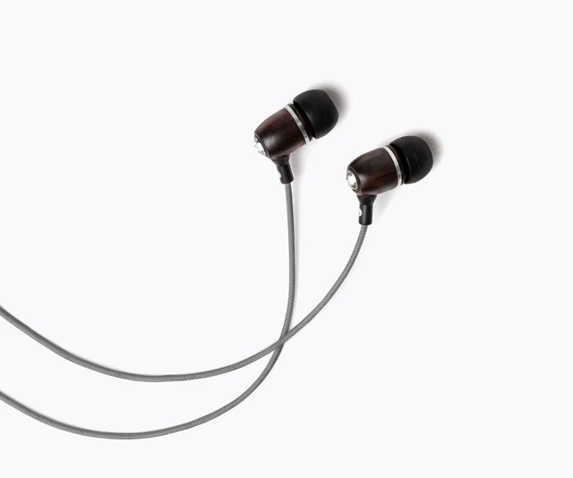 Alt view image 5 of 7 - Symphonized Bling Premium Genuine Wood in-Ear Noise-isolating Headphones with Mic and Nylon Cable (Gray)