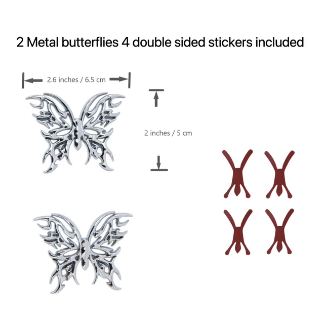 Alt view image 4 of 7 - Butterfly Chrome Attachments for Sony WH-1000XM6/Sony XM5/Sony XM4/Sony CH520/Sony CH720/JBL Headphones/Marshall Headphones/AirPods Max, 2 Butterflies only, no Headset Included, Headphone Accessories
