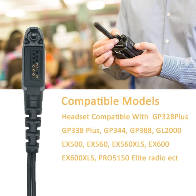 Alt view image 3 of 6 - TDYU Walkie Talkie Earpiece Compatible with Motorola GP328Plus GP338Plus EX560 2PCS