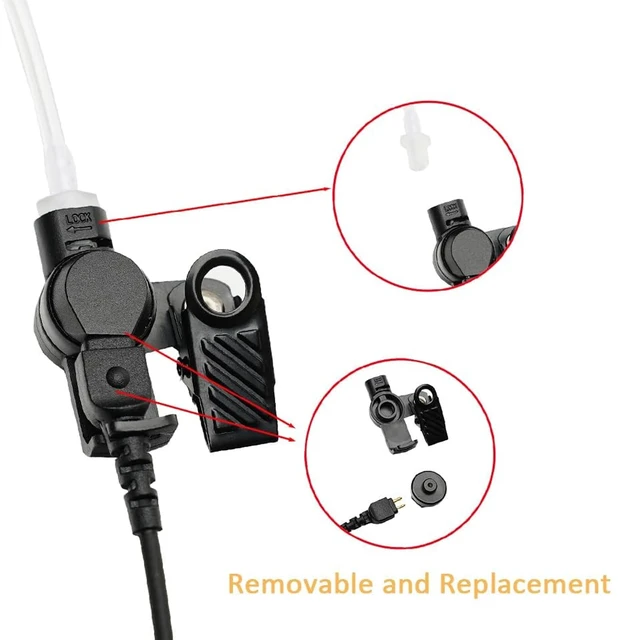 Alt view image 5 of 6 - TDYU Walkie Talkie Earpiece Compatible with Motorola GP328Plus GP338Plus EX560 2PCS