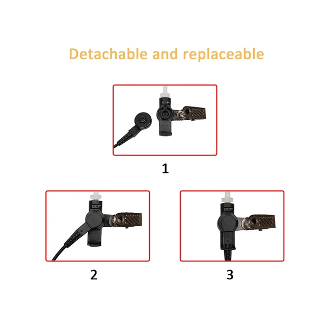 Alt view image 6 of 6 - TDYU Walkie Talkie Earpiece Compatible with Motorola GP328Plus GP338Plus EX560 2PCS