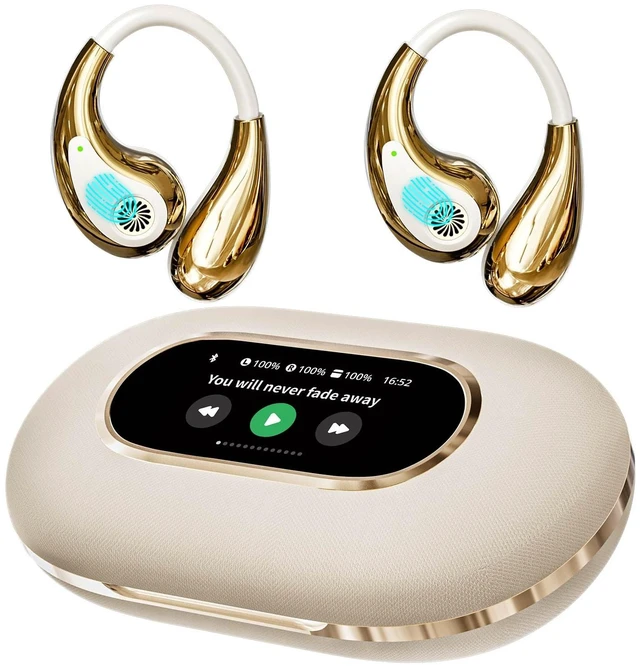 Main image of AI Language Translation Earbuds, Real-Time OWS Bluetooth Earphone, Two-Way Language Translator Headphone with LED Screen 140+ Languages Earphone fit iOS Android Ideal for Travel Business (Beige)