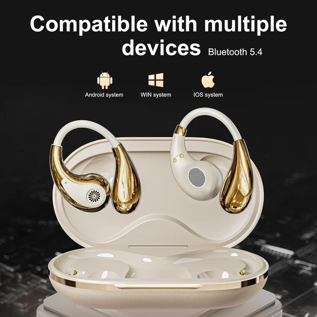 Alt view image 6 of 7 - AI Language Translation Earbuds, Real-Time OWS Bluetooth Earphone, Two-Way Language Translator Headphone with LED Screen 140+ Languages Earphone fit iOS Android Ideal for Travel Business (Beige)
