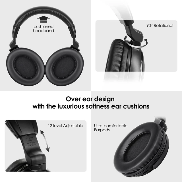 Alt view image 4 of 7 - Over-Ear IR Headphones for Car DVD, uConnect VES, Chrysler Pacifica | Universal Infrared w/AUX Cord for Honda Odyssey, Dodge Grand Caravan, Chevy Suburban, GMC Yukon, Nissan Armada,Jeep 2006-2022