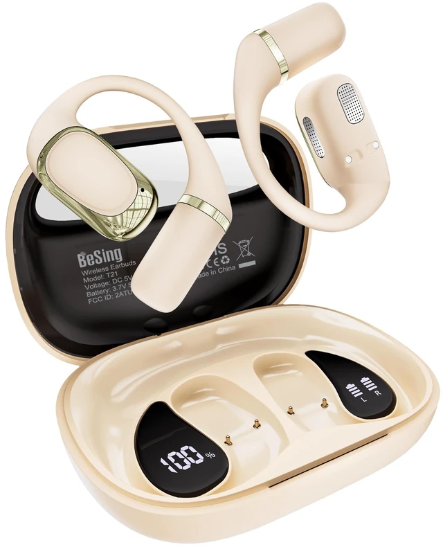 Main image of Open Ear Earbuds, Over Ear Earbuds with Ear Hooks for Running Sports | True Wireless Bluetooth 6.0 Headphones with Mics, Stereo Sound, AI Clear Calls, Ultra-Comfort, IPX7 Waterproof, 50H Playtime